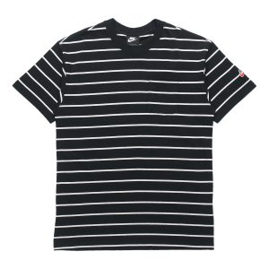 Nike Sportswear Sports Breathable Stripe Short Sleeve Black DM8880-010