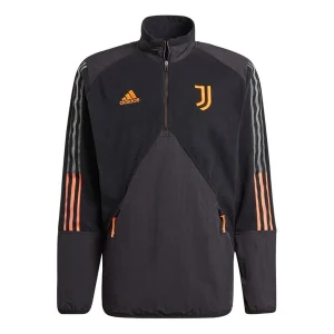 adidas Juventus Soccer/Football Sports Contrast Color Stitching Round Neck Pullover Black GK8603