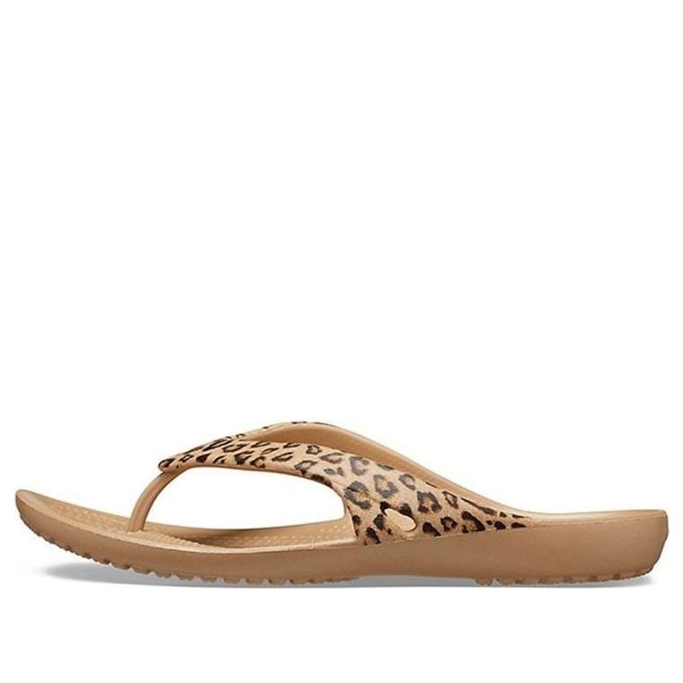(WMNS) Crocs Kadee ll Leopard Print Flip-Flops Brown 206398-98R