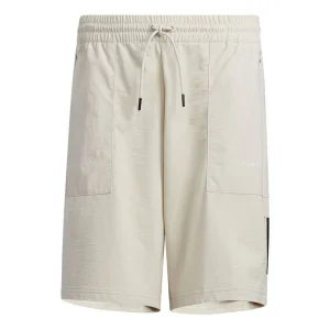 adidas neo M Sw Knit Ut Sh Big Pocket Stripe Loose Sports Shorts Creamy White H45163