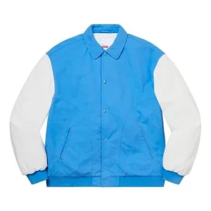 Supreme Twill Varsity Jacket 'Blue White' SUP-SS20-615