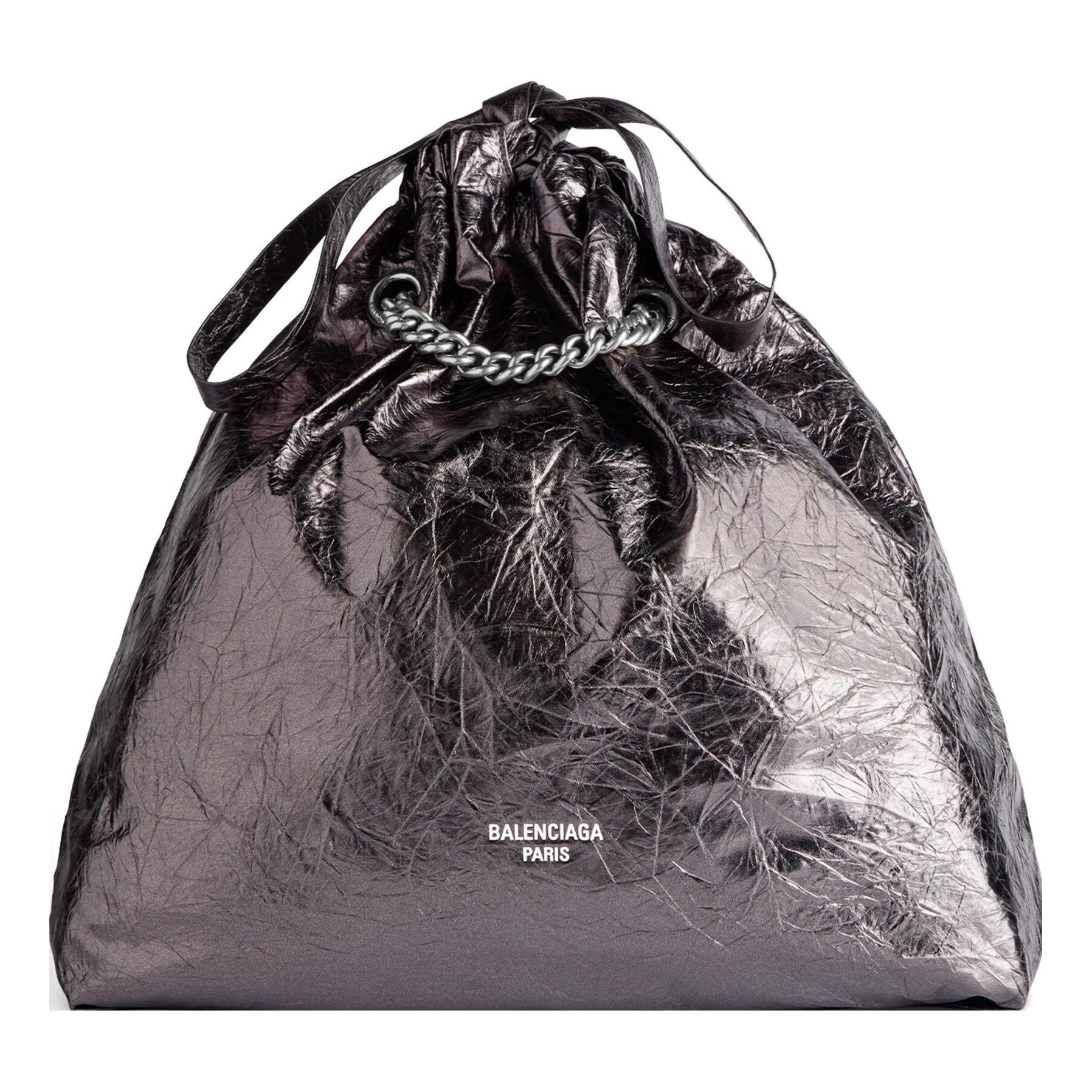 (WMNS) Balenciaga Crush Medium Tote Bag Metallized 'Grey' 7429412AATG1314