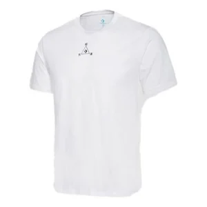 Men's Converse Pattern Sports Round Neck Short Sleeve White 10018489-A01