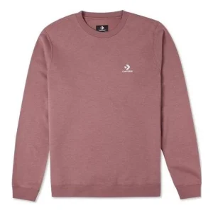 Converse Go-To Embroidered Star Chevron Brushed Back Fleece Crew Sweatshirt Asia Sizing 'Maroon' 10024510-A05