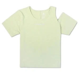 (WMNS) Converse Twisted Knits Slim Asymmetrical T-Shirt Asia Sizing 'Green' 10023192-A03