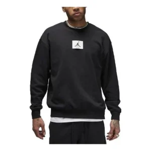 Air Jordan Fleece Crew-Neck Sweatshirt 'Black' FB6932-010