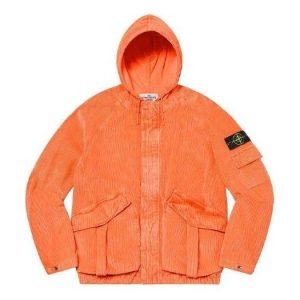 Supreme x Stone Island Corduroy Jacket 'Orange Black' SUP-FW20-296