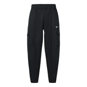(WMNS) Nike Logo Solid Color Woven Sports Pants/Trousers/Joggers Autumn Black DD5984-010