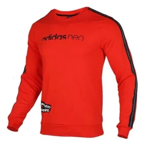 adidas neo M UT SWEAT Sports Round Neck Pullover Red EI4351