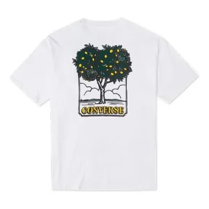 Men's Converse Cartoon Printing Loose Sports Round Neck Short Sleeve White 10022047-A02