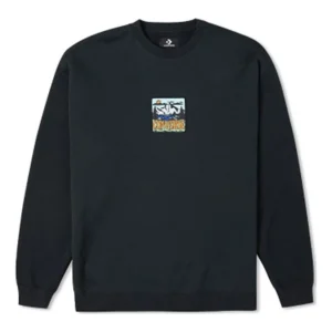 Converse Counter Climate Graphic Crew Sweatshirt Asia Sizing 'Black' 10025032-A01