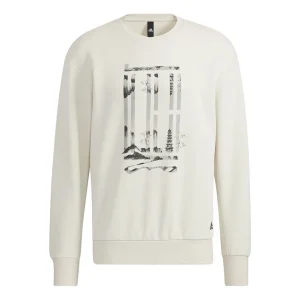 Men's adidas Wj Logo Swt Sports Round Neck Pullover Creamy White H39300