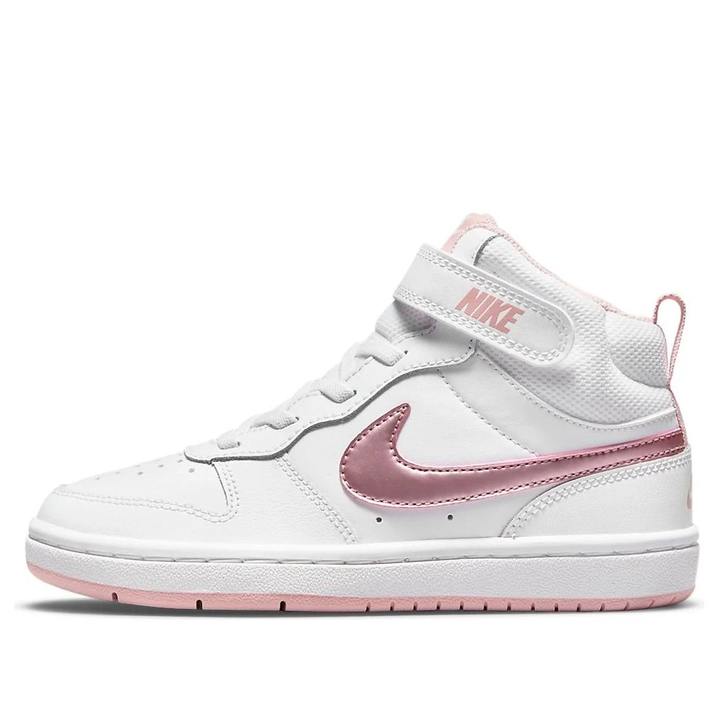 (PS) Nike Court Borough Mid 2Velcro 'White Pink Glaze' CD7783-105