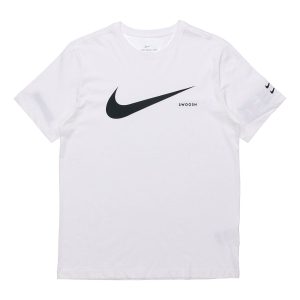 Nike Sportswear Swoosh Logo Cuff Short Sleeve White CK2253-100