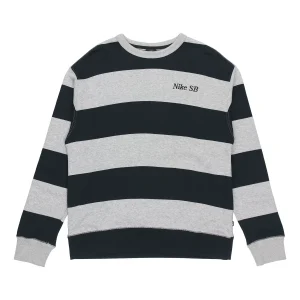 Nike MENS SB Skateboard Striped Skate Sports Crew-neck Grey Gray CV4310-063