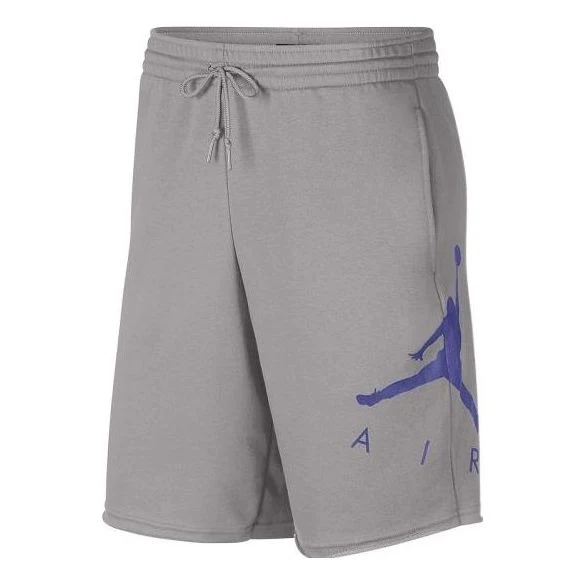 Men's Air Jordan Printing Logo Lacing Straight Shorts Gray AJ0808-027