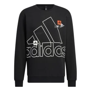 Men's adidas Mh Bp3 Crew Athleisure Casual Sports Logo Round Neck Autumn Black HP1431