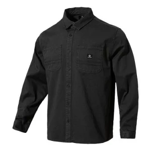 Converse Twill Long Sleeve Button Down Asia Sizing 'Black' 10022012-A02