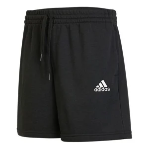 Men's adidas Solid Color Logo Micro Mark Lacing Knit Athleisure Casual Sports Shorts Black GK9600