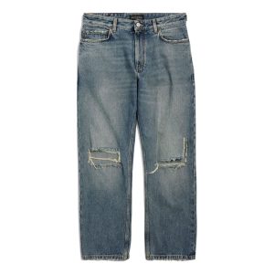 Balenciaga Distressed Straight-Leg Jeans 'Blue' 745149THW254245