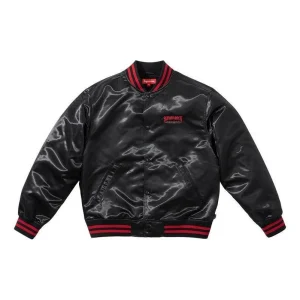 Supreme x Thrasher Satin Varsity Jacket 'Black Red' SUP-FW21-211