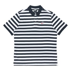 Men's Nike Stripe Short Sleeve polo Black Polo Shirt BQ9075-010