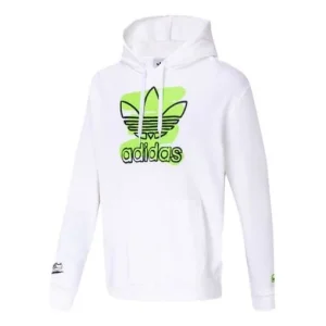adidas originals Big Logo Printing hooded Casual Sports White GR9958
