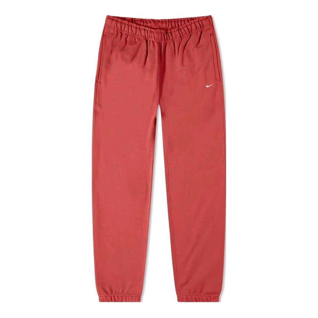 Men's Nike Solid Color Fleece Lined Bundle Feet Casual Sports Pants/Trousers/Joggers Red CW5460-661