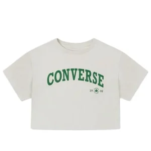 (WMNS) Converse Retro Chuck Cropped T-Shirt Asia Sizing 'Egret' 10026367-A03