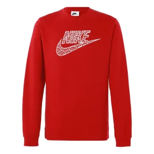Men's Nike Logo Casual Sports Round Neck Pullover Red DR7829-687