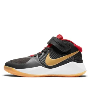 (GS) Nike Team Hustle D 9 FlyEase 'Black Red Gold' BV2952-003