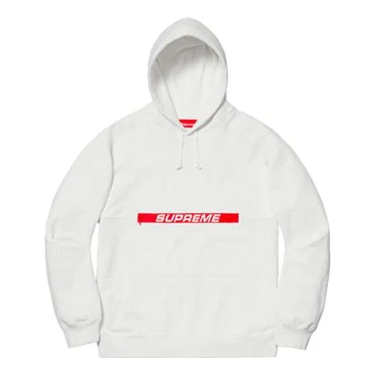 Supreme SS19 Zip Pouch Hooded Sweatshirt White Logo SUP-SS19-485