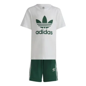 (PS) adidas Adicolor Shorts and Tee Set 'White Dark Green' IB8663