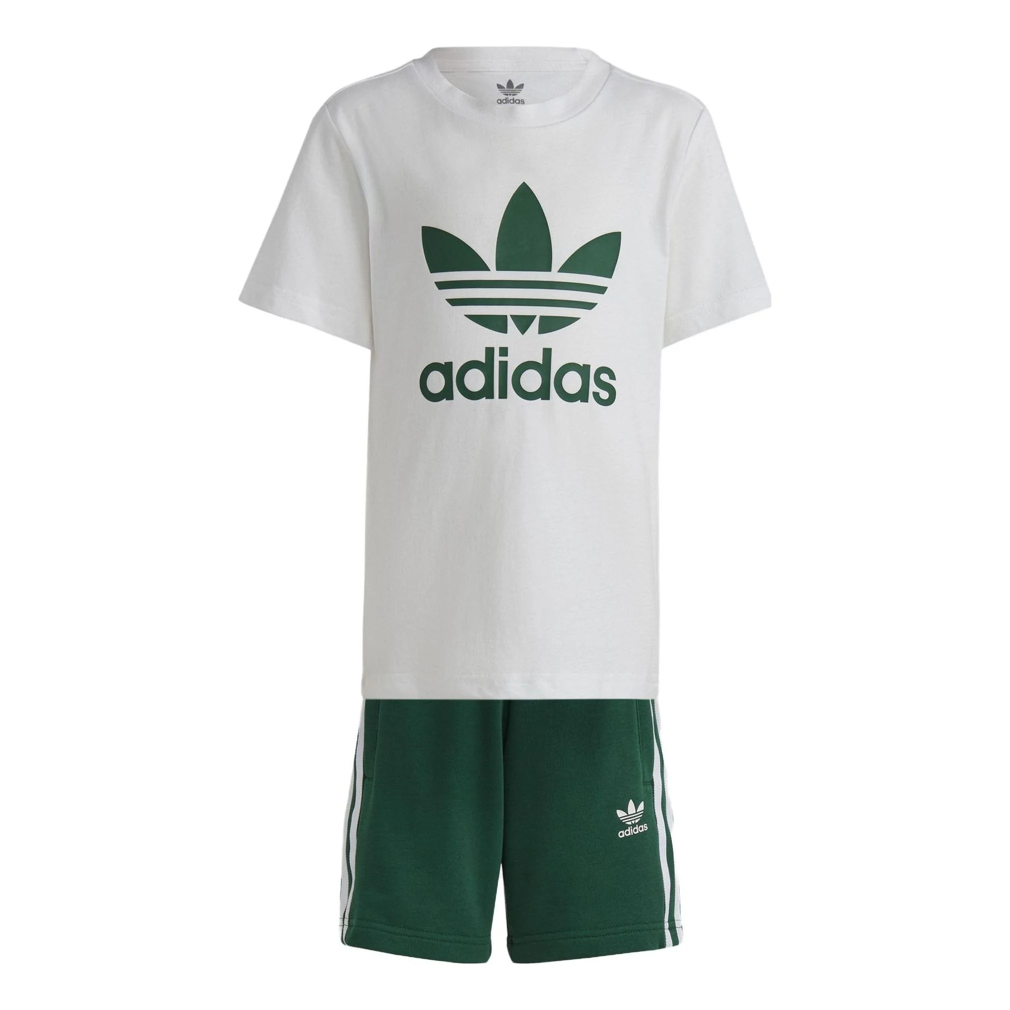 (PS) adidas Adicolor Shorts and Tee Set 'White Dark Green' IB8663