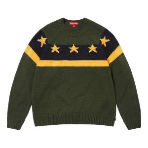 Supreme Stars Sweater 'Olive Green Black Yellow' SUP-SS24-136