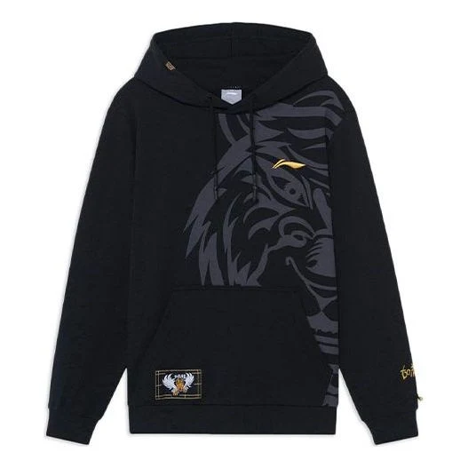 Li-Ning Badminton Series Loose Pullover Hoodie 'Black' AWDS529-2