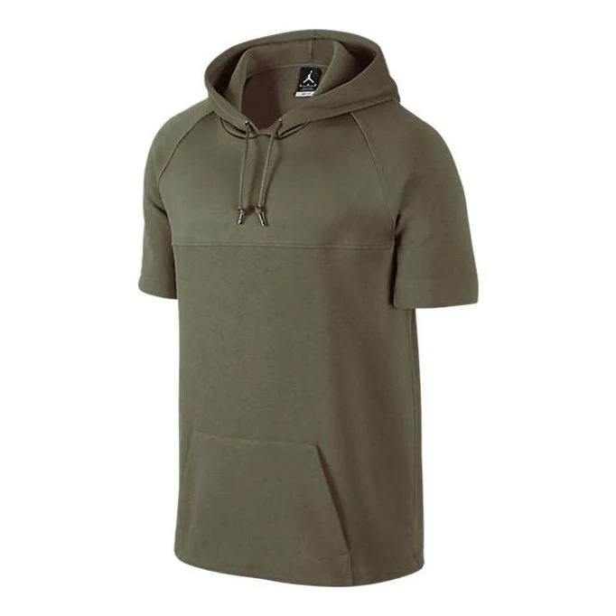 Air Jordan Short Sleeve Pullover Hoodie 'Olive' 706578-222