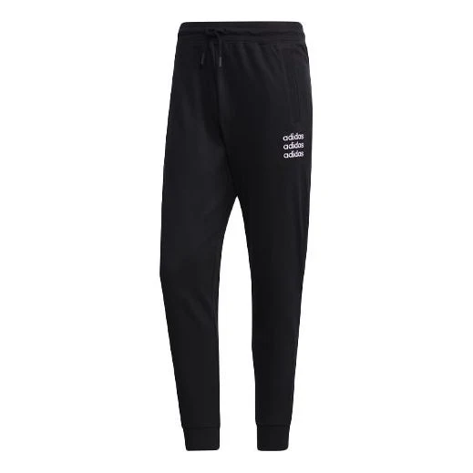 adidas neo Logo Pattern Bundle Feet Casual Sports Pants Black GJ8938