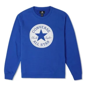 Converse Go-To Chuck Taylor Patch French Terry Crew Sweatshirt Asia Sizing 'Blue' 10023855-400