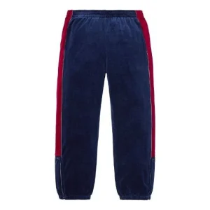 Supreme FW18 Velour Track Pant Navy Velvet Long Pants Casual Pants Unisex Navy Blue SUP-FW18-245