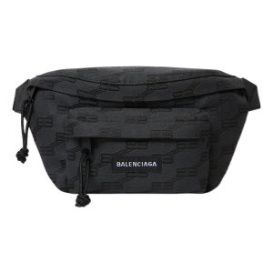 Balenciaga Signature Medium Beltpack Bb Monogram Jacquard Canvas 'Black' 713042210HH1061