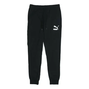 PUMA Classics Jersey Cuffed Pants 'Black White' 597488-01