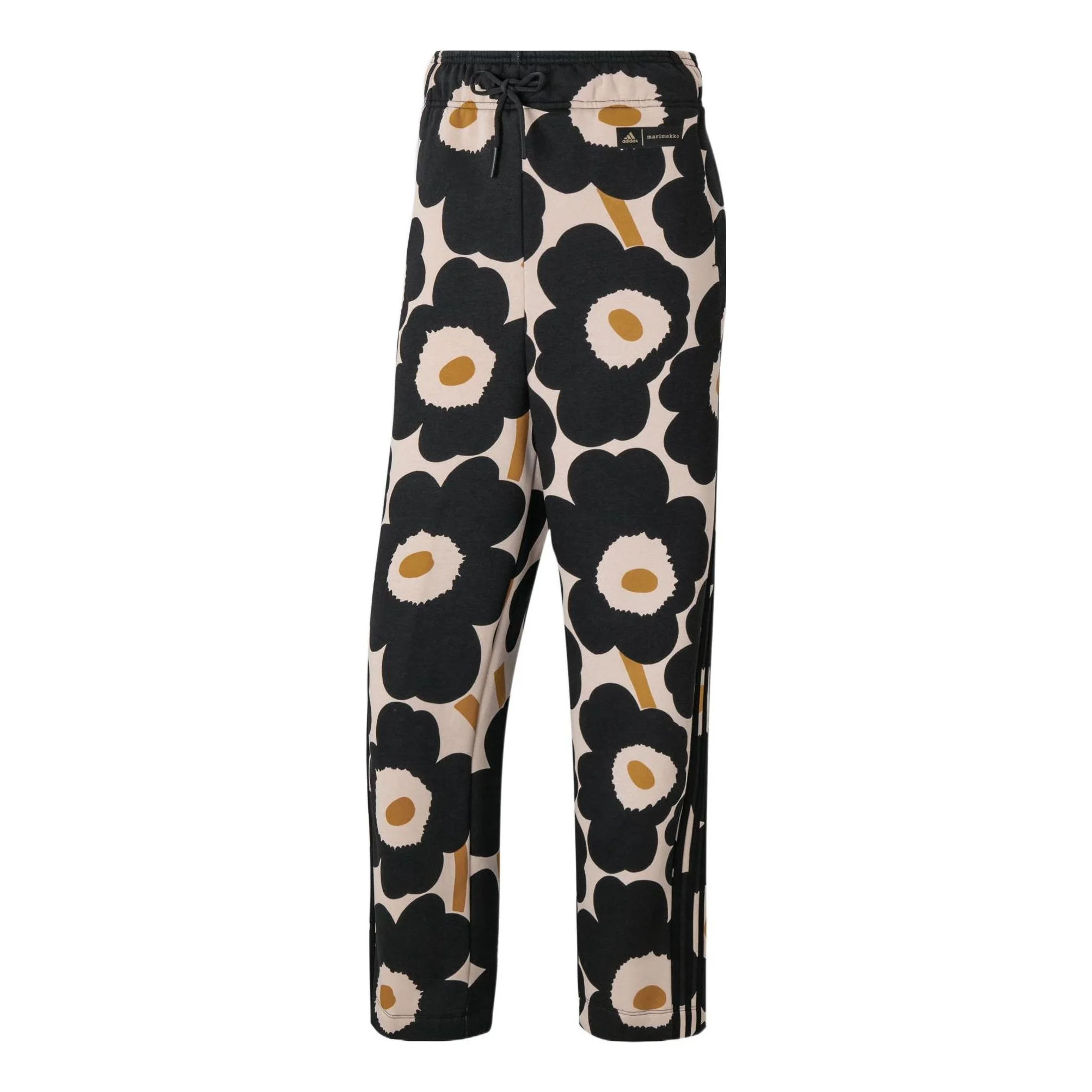 (WMNS) adidas MARIMEKKO Floral Print Straight-Leg Casual Pants Asia Sizing 'Black Beige' H57322
