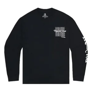 Converse Renew Thank You Long Sleeve Shirt Asia Sizing 'Black' 10019500-A03