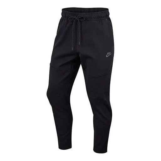 Nike Sportswear logo Casual Knit Drawstring Sports Long Pants Black CU4482-010