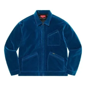 Supreme Velvet Work Jacket 'Blue' SUP-FW20-278