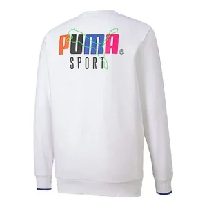 PUMA Casual Sports Running Round Neck Pullover Long Sleeves White 598134-02