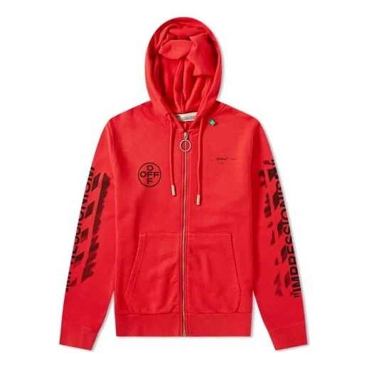 Off-White Impressionism Hooded Sweatshirt 'Red' OMBE001R190030152010