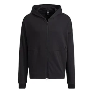 Men's adidas Sports Hooded Zipper Jacket Black HD0079