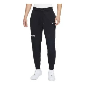 Nike Air Casual Fleece Lacing Splicing Pants Black DJ0461-010
